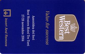 Hotel Keycard Best Western Tre Torri  Front