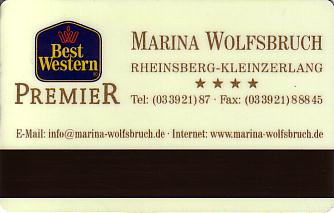 Hotel Keycard Best Western Wolfsbruch Germany Back