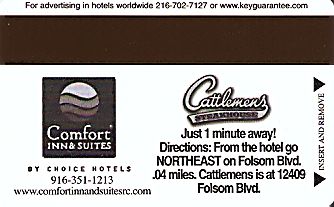 Hotel Keycard Comfort Inn & Suites Generic Back