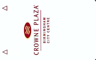 Hotel Keycard Crowne Plaza Birmingham United Kingdom Front