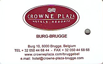 Hotel Keycard Crowne Plaza Brugge Belgium Front