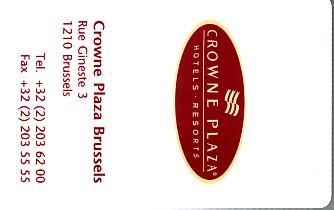 Hotel Keycard Crowne Plaza Brussels Belgium Front