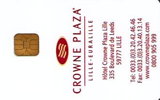 Hotel Keycard Crowne Plaza Lille France Front