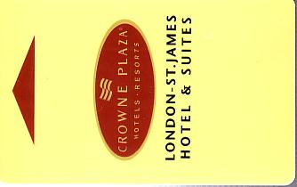 Hotel Keycard Crowne Plaza London United Kingdom Front