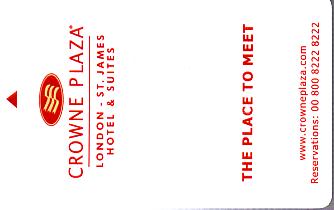 Hotel Keycard Crowne Plaza London United Kingdom Front