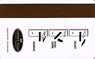 Hotel Keycard Crowne Plaza Manchester United Kingdom Back