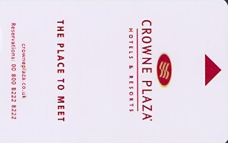 Hotel Keycard Crowne Plaza  United Kingdom Front