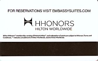 Hotel Keycard Hilton Embassy Generic Back