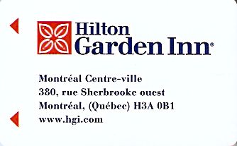 Hotel Keycard Hilton Garden Inn Montreal Canada Front
