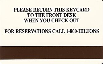 Hotel Keycard Hilton Generic Back