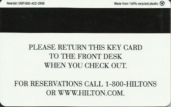 Hotel Keycard Hilton Generic Back
