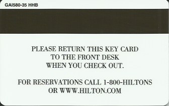 Hotel Keycard Hilton Generic Back