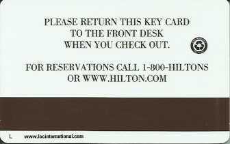 Hotel Keycard Hilton Generic Back