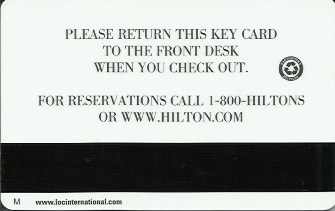 Hotel Keycard Hilton Generic Back