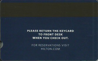 Hotel Keycard Hilton Generic Back