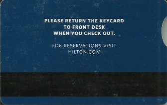 Hotel Keycard Hilton Generic Back