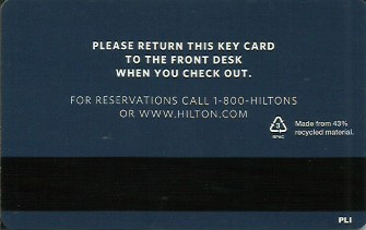 Hotel Keycard Hilton Generic Back
