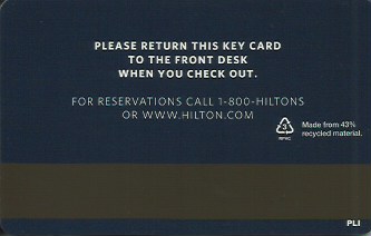 Hotel Keycard Hilton Generic Back