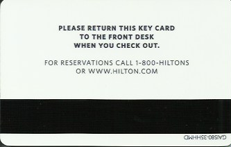 Hotel Keycard Hilton Generic Back