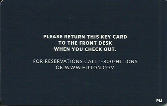 Hotel Keycard Hilton Generic Back