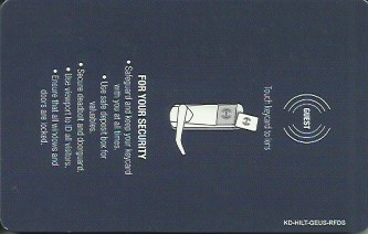 Hotel Keycard Hilton Generic Back