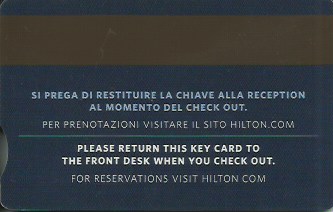 Hotel Keycard Hilton Generic Back