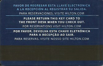 Hotel Keycard Hilton Generic Back