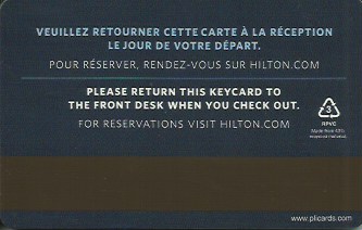Hotel Keycard Hilton Generic Back