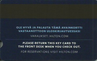 Hotel Keycard Hilton Generic Back