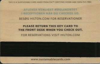 Hotel Keycard Hilton Generic Back