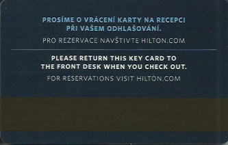 Hotel Keycard Hilton Generic Back