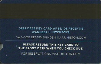 Hotel Keycard Hilton Generic Back