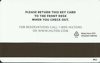 Hotel Keycard Hilton Generic Back