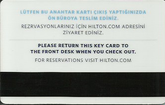 Hotel Keycard Hilton Generic Back