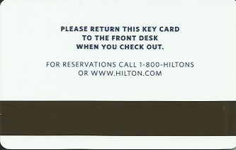 Hotel Keycard Hilton Generic Back