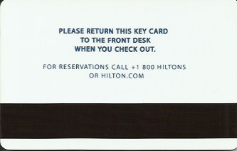 Hotel Keycard Hilton Generic Back
