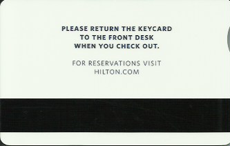 Hotel Keycard Hilton Generic Back