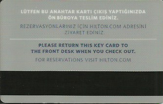 Hotel Keycard Hilton Generic Back
