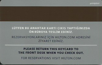 Hotel Keycard Hilton Generic Back