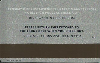 Hotel Keycard Hilton Generic Back