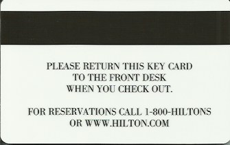 Hotel Keycard Hilton Generic Back