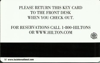 Hotel Keycard Hilton Generic Back