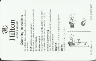 Hotel Keycard Hilton Generic Back
