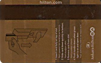 Hotel Keycard Hilton Ankara Turkey Back