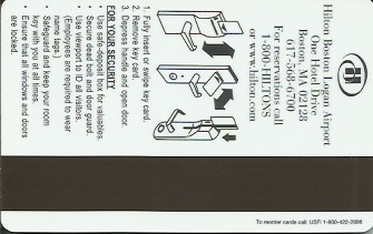 Hotel Keycard Hilton Boston U.S.A. Back
