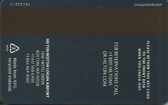 Hotel Keycard Hilton Boston U.S.A. Back