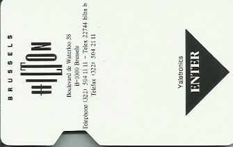 Hotel Keycard Hilton Brussels Belgium Front
