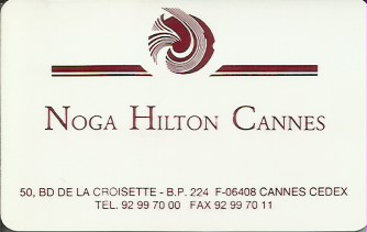 Hotel Keycard Hilton Cannes France Front