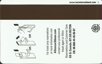 Hotel Keycard Hilton Caribbean U.S.A. Back