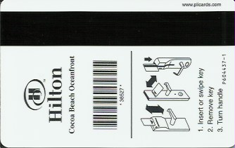 Hotel Keycard Hilton Cocoa Beach U.S.A. Back